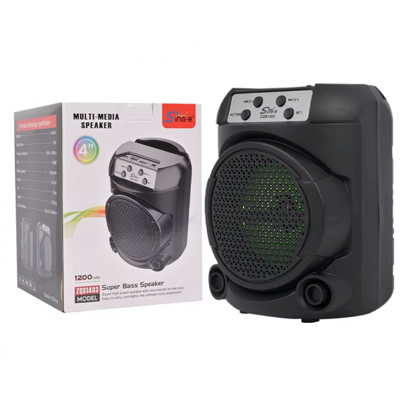 SING-E ZQS1483 taşınabilir kablosuz Mini hoparlör 4 inç açık çıkış tek Stereo ses Aux 