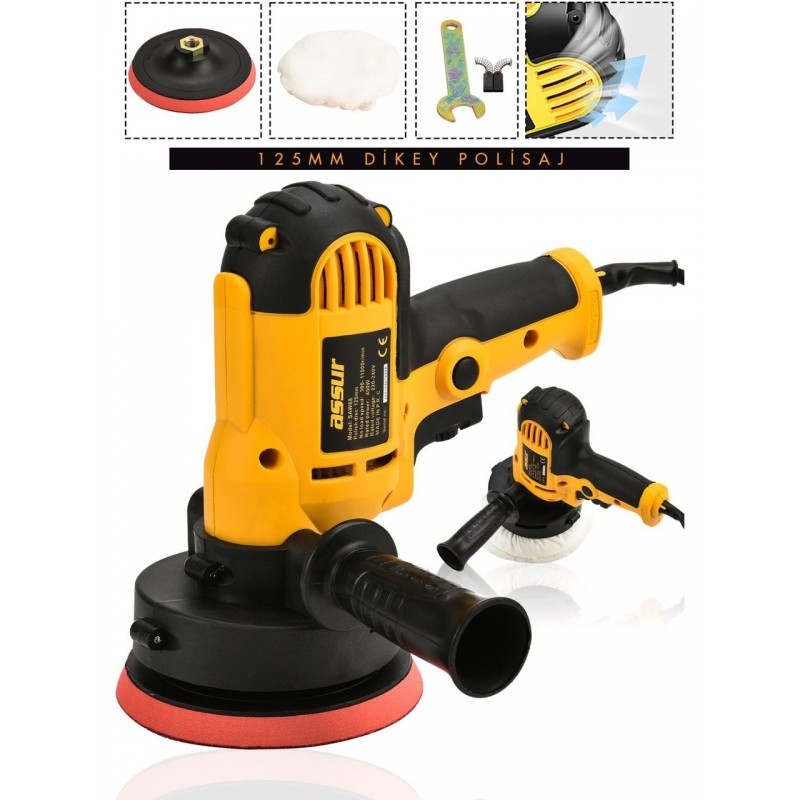 Assur ASR402 Elektrikli Dikey Polisaj Zımpara Makinesi Sarı