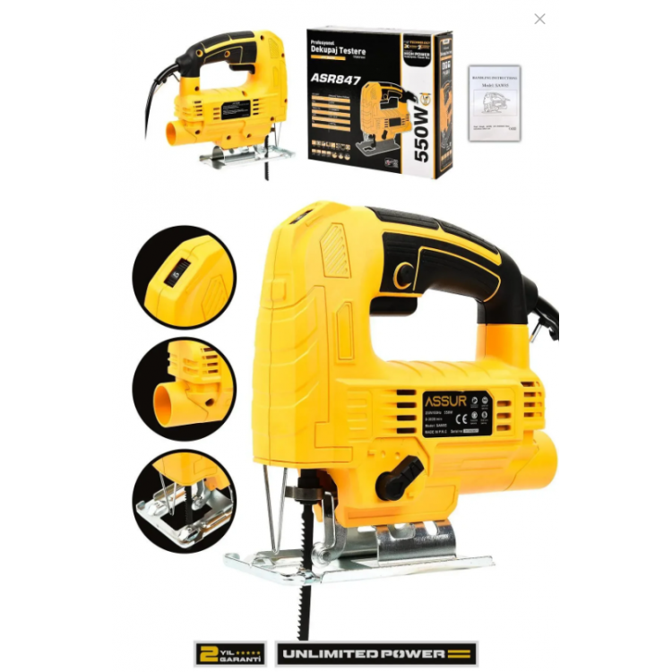 ASSUR Profesyonel 550w Devir Ayarlı Dekupaj Testere Makinesi