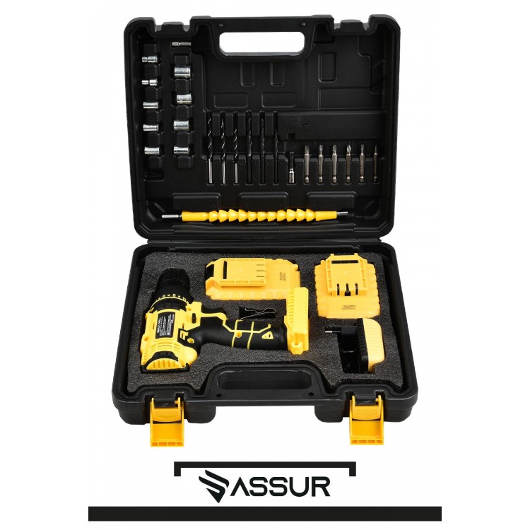 Assur 12V Metal Şanzıman Çift Akülü Bakır Sargı Şarjlı Matkap Akülü Vidalama Assur 12V Metal Şanzıman Çift Akülü Bakır Sargı Şarjlı Matkap Akülü Vidalama