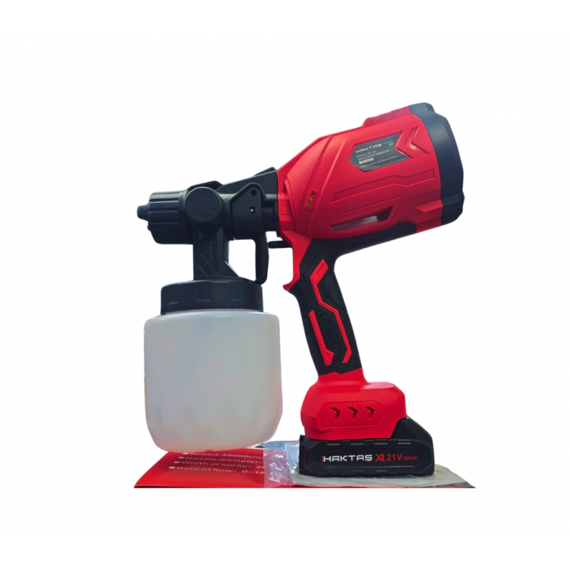 Haktaş Profesyonel 21V Çift Akülü 300-350 Mm Vernik Sprey Boya Püskürtme Makinesi