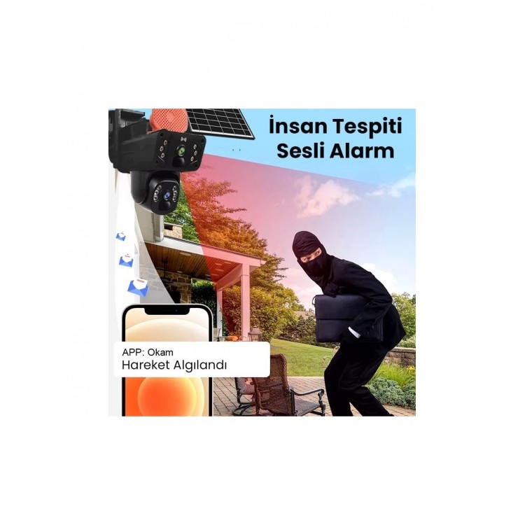 O-kam -3041 Sirenli 6 Mp Dual Lens Wifi Ptz Kamera