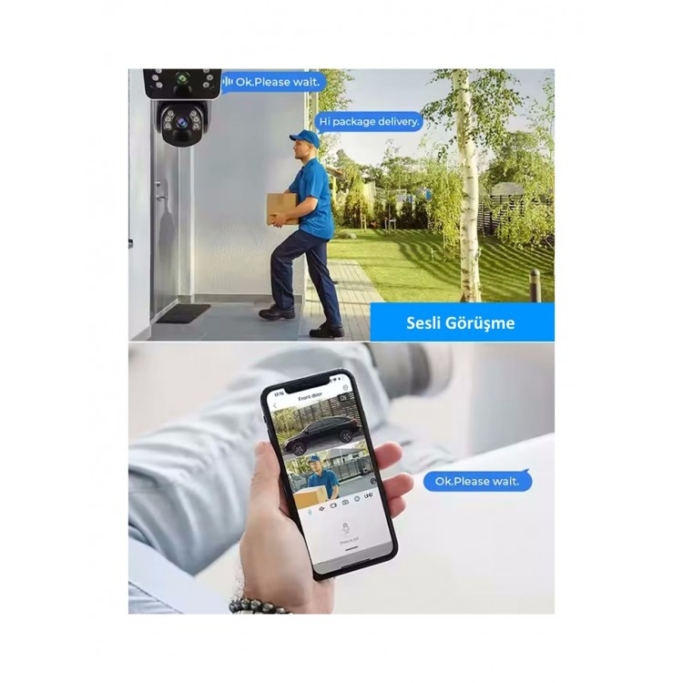 O-kam -3041 Sirenli 6 Mp Dual Lens Wifi Ptz Kamera