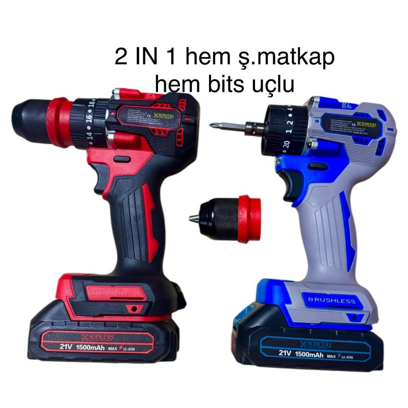 HAKTAŞ HKS414 AKÜLÜ VİDALAMA 2 İN 1 ŞARJLI MATKAP 10 mm KÖMÜRSÜZ
