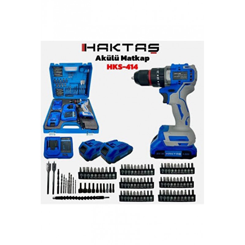 HAKTAŞ HKS414 AKÜLÜ VİDALAMA 2 İN 1 ŞARJLI MATKAP 10 mm KÖMÜRSÜZ