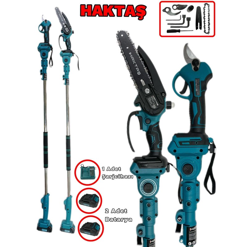 Haktaş ikili Set Budama ve Testere + Teleskopik Kol