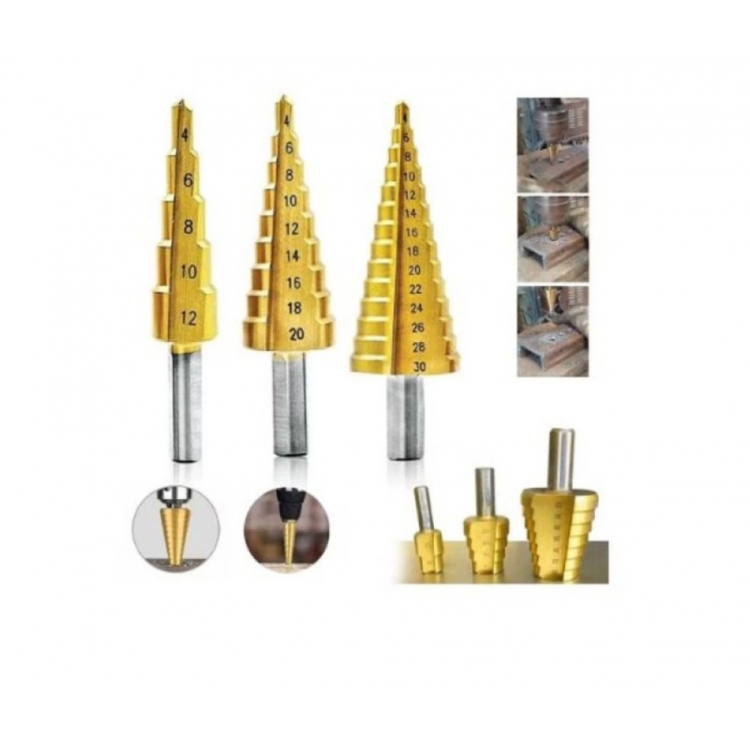 Kademeli Matkap Ucu Sac Delme Seti 3 Parça