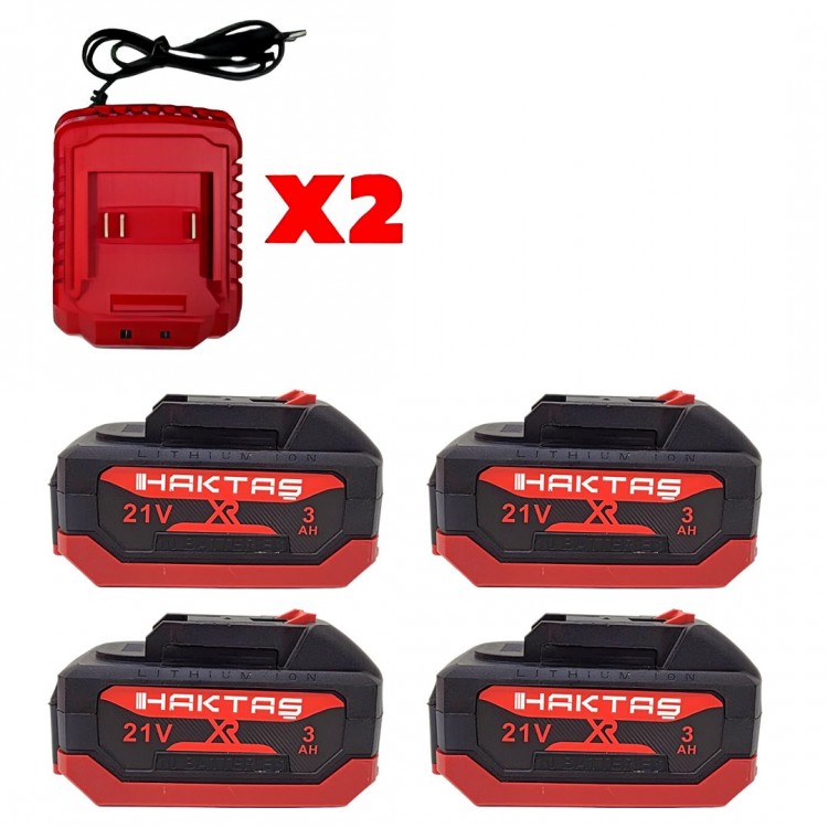 Haktaş HKT1015 Yeni Nesil Kırmızı 7li Şarjlı Vidalama Matkap Seti 21V 3ah (Kırıcı Delici, Somun Sıkma, Vidalama, Dal Budama Makası, Dekupaj, Avuç Taşlama, Dal Testeresi)