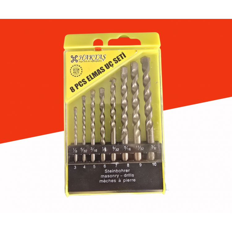Haktaş Hss Elmas Matkap Ucu Seti 8 Parça