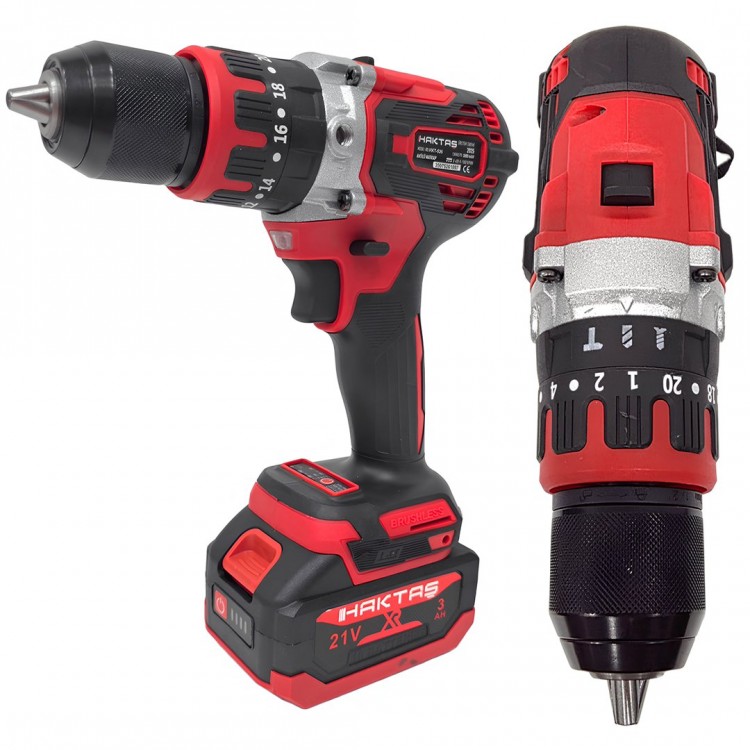 Haktaş HKT1025 Yeni Nesil Kırmızı 10 lu Kömürsüz Akülü Makine Seti