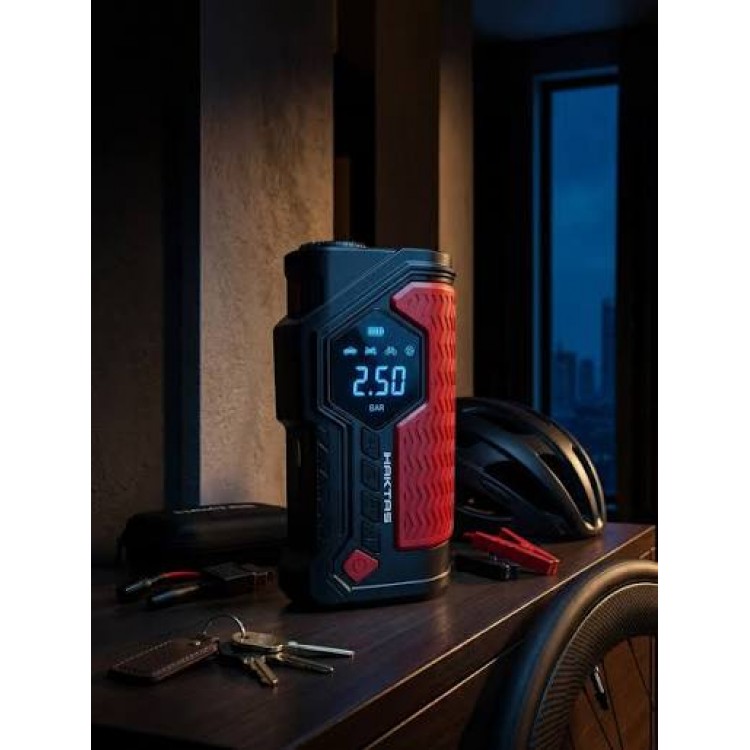 HAKTAŞ HKT1432 AKÜLÜ LASTİK ŞİŞİRME ve AKÜ TAKVİYE CİHAZI POWERBANK HAVA POMPASI HAVA BASMA 4 IN 1