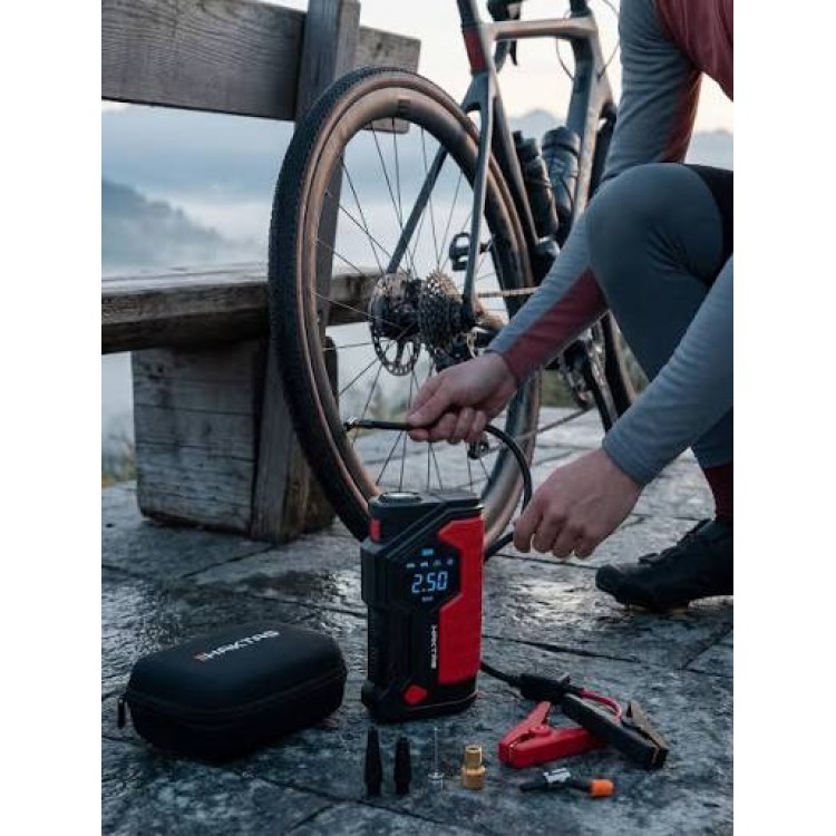 HAKTAŞ HKT1432 AKÜLÜ LASTİK ŞİŞİRME ve AKÜ TAKVİYE CİHAZI POWERBANK HAVA POMPASI HAVA BASMA 4 IN 1